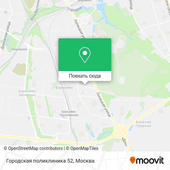 Карта Городская поликлиника 52