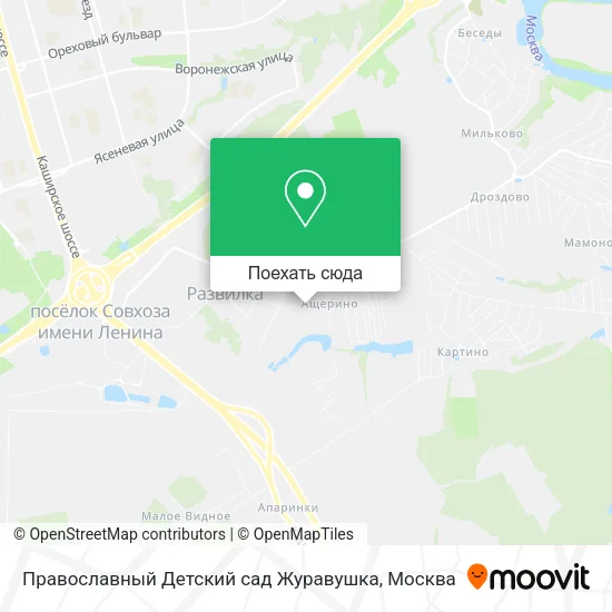 Карта Православный Детский сад Журавушка