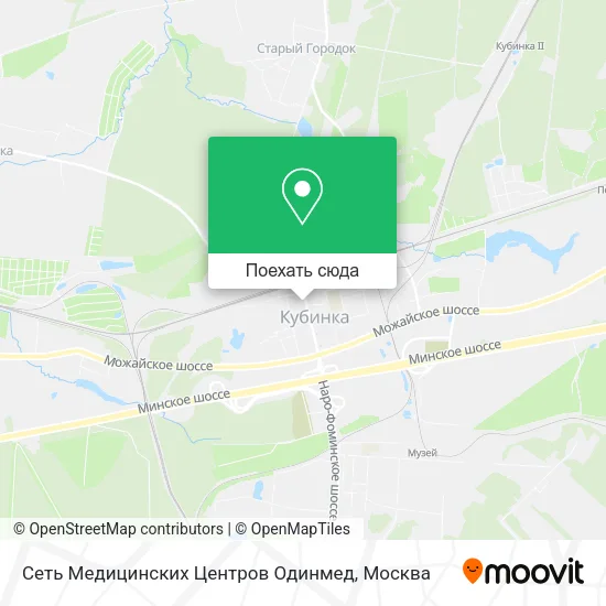 Карта Сеть Медицинских Центров Одинмед