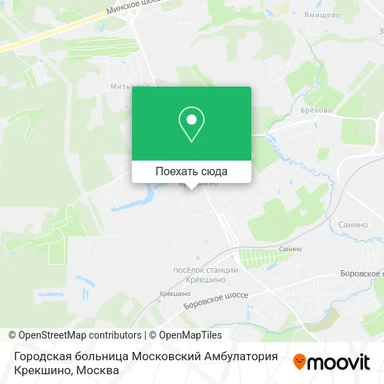 Карта Городская больница Московский Амбулатория Крекшино