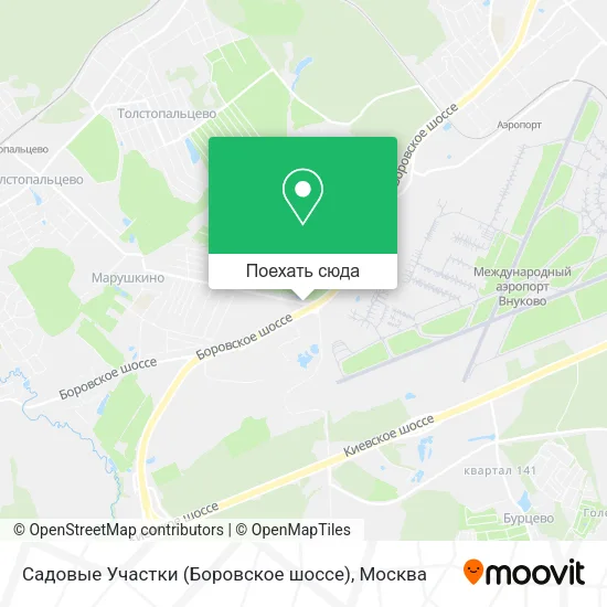 Карта Садовые Участки (Боровское шоссе)