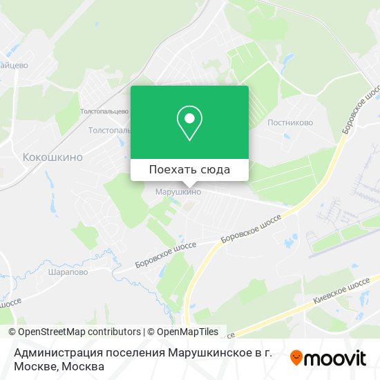 Карта Администрация поселения Марушкинское в г. Москве