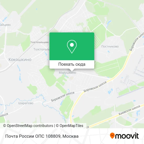 Карта Почта России ОПС 108809