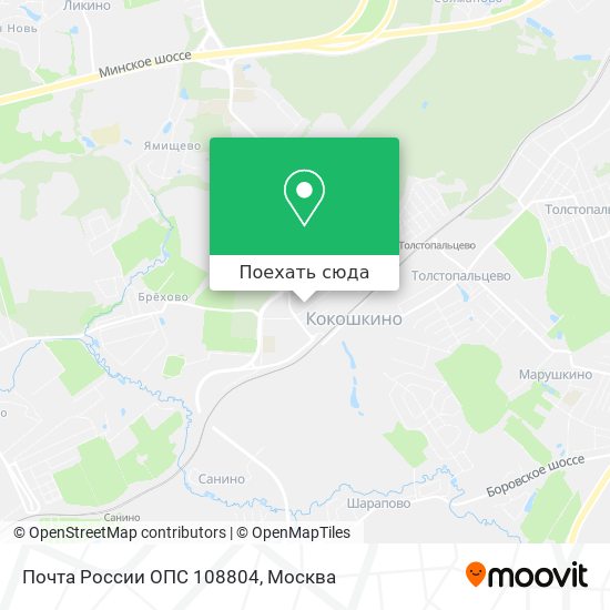Карта Почта России ОПС 108804