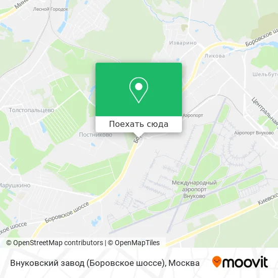 Карта Внуковский завод (Боровское шоссе)