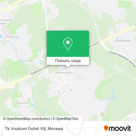Карта Tk Vnukovo Outlet Vill