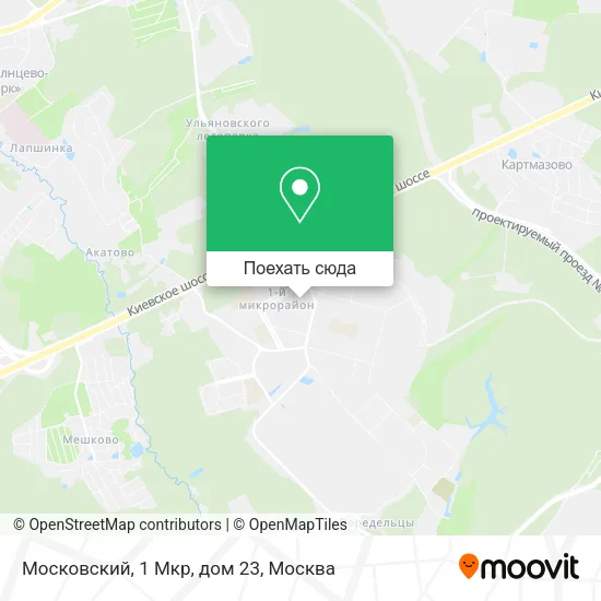 Карта Московский, 1 Мкр, дом 23