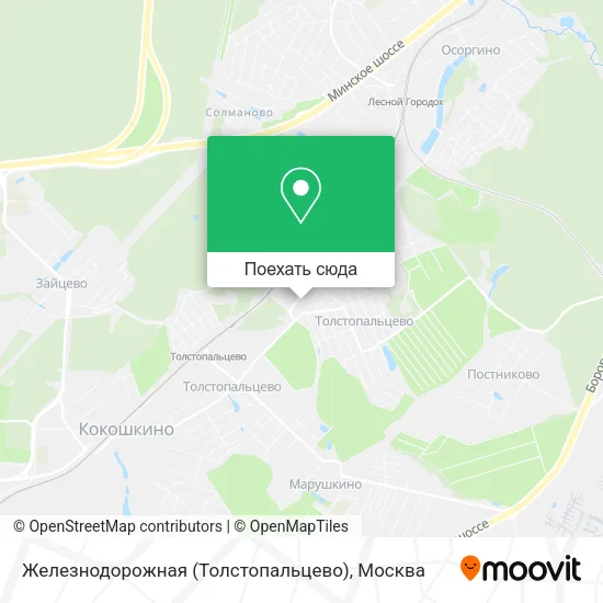 Карта Железнодорожная (Толстопальцево)