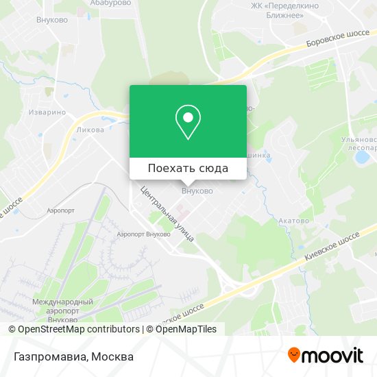 Карта Газпромавиа