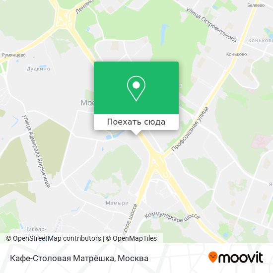 Карта Кафе-Столовая Матрёшка