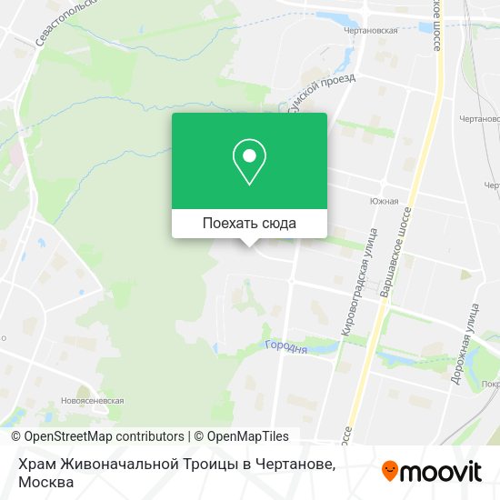 Карта Храм Живоначальной Троицы в Чертанове