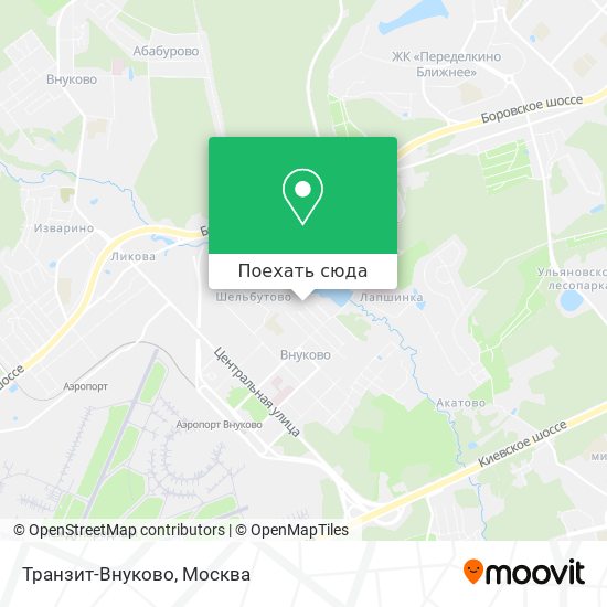 Карта Транзит-Внуково