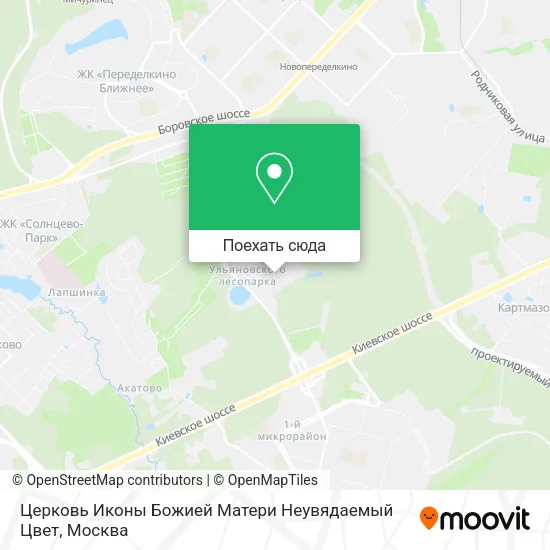 Карта Церковь Иконы Божией Матери Неувядаемый Цвет