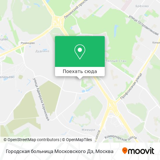 Карта Городская больница Московского Дз