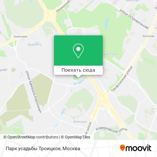 Карта Парк усадьбы Троицкое
