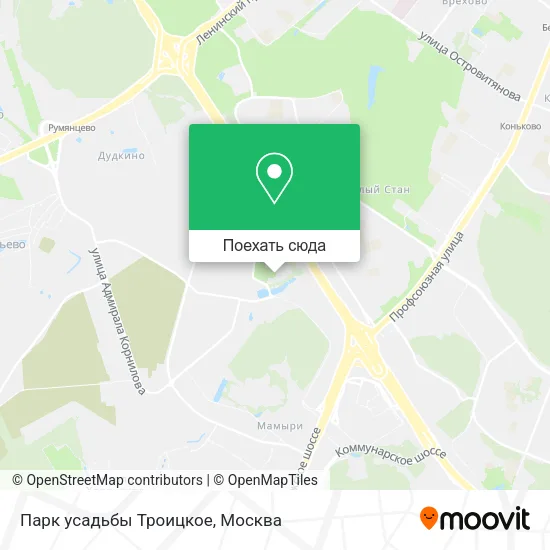 Карта Парк усадьбы Троицкое