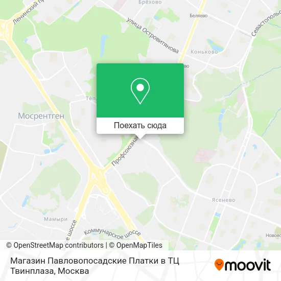 Карта Магазин Павловопосадские Платки в ТЦ Твинплаза