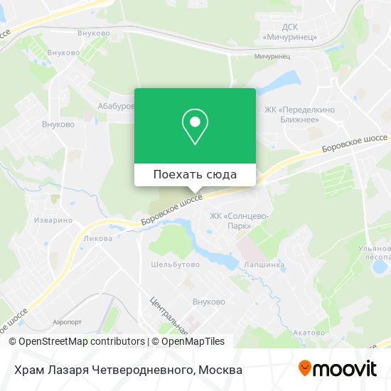 Карта Храм Лазаря Четверодневного