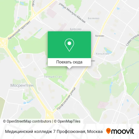 Карта Медицинский колледж 7 Профсоюзная