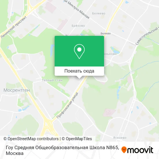 Карта Гоу Средняя Общеобразовательная Школа N865