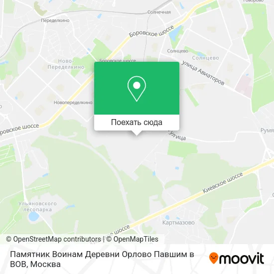 Карта Памятник Воинам Деревни Орлово Павшим в ВОВ