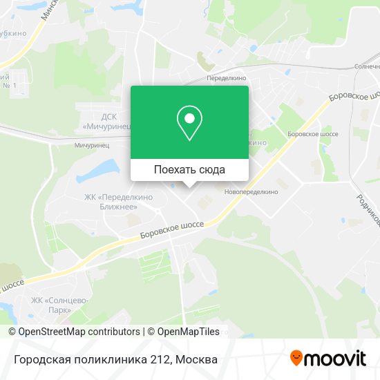 Карта Городская поликлиника 212