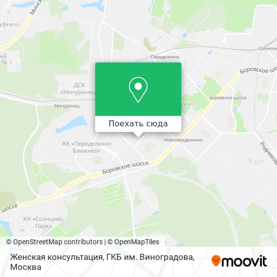 Карта Женская консультация, ГКБ им. Виноградова