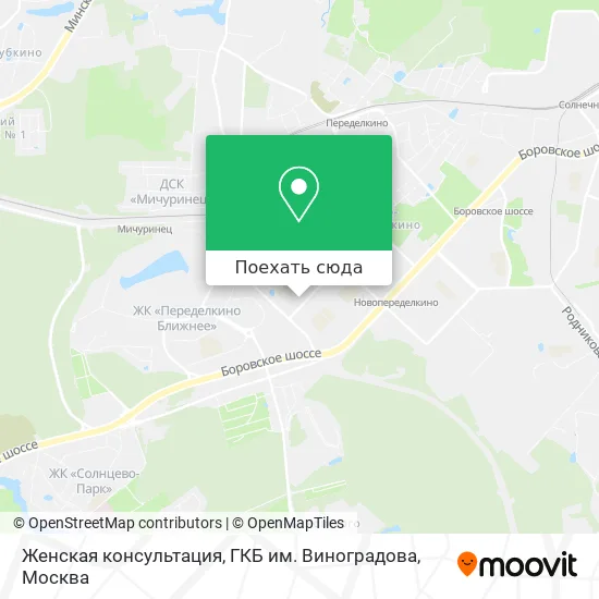 Карта Женская консультация, ГКБ им. Виноградова