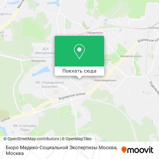 Карта Бюро Медико-Социальной Экспертизы Москва