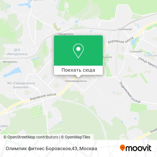 Карта Олимпик фитнес Боровское,43