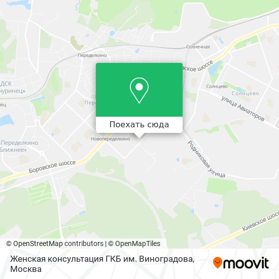 Карта Женская консультация ГКБ им. Виноградова