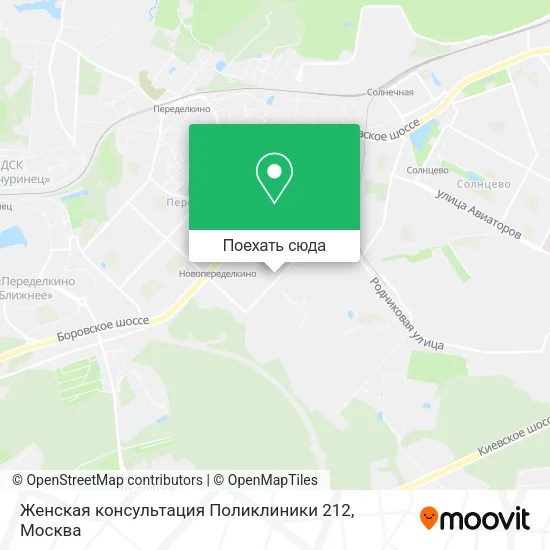 Карта Женская консультация Поликлиники 212