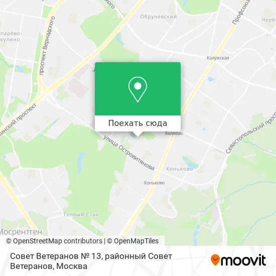 Карта Совет Ветеранов № 13, районный Совет Ветеранов