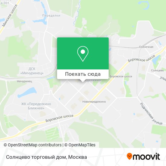 Карта Солнцево торговый дом
