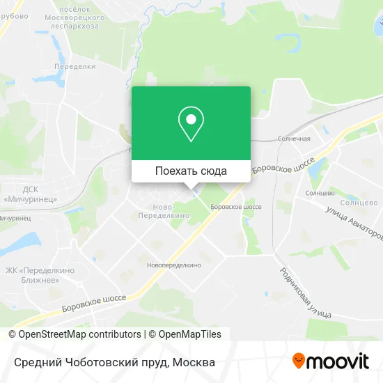 Карта Средний Чоботовский пруд