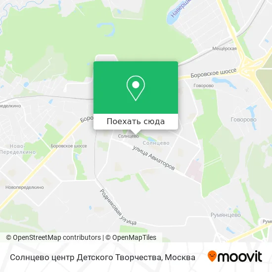 Карта Солнцево центр Детского Творчества