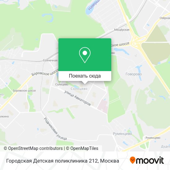 Карта Городская Детская поликлиника 212