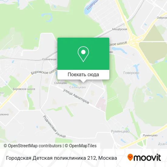 Карта Городская Детская поликлиника 212