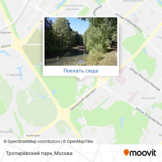 Карта Тропарёвский парк