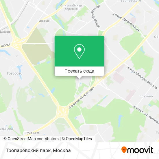 Карта Тропарёвский парк
