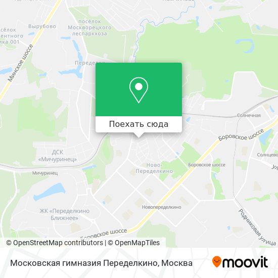 Карта Московская гимназия Переделкино