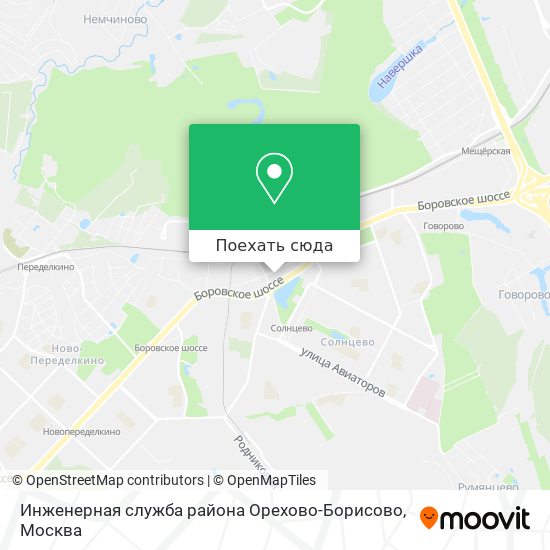 Карта Инженерная служба района Орехово-Борисово