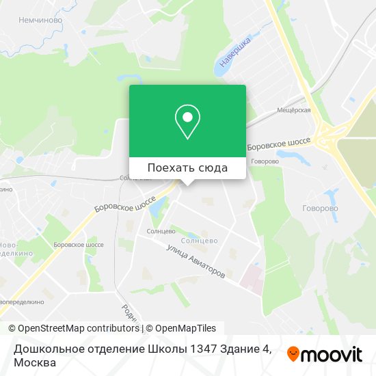 Карта Дошкольное отделение Школы 1347 Здание 4