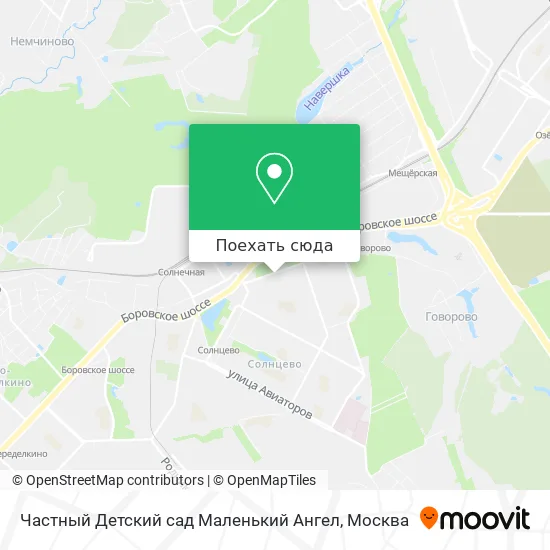 Карта Частный Детский сад Маленький Ангел