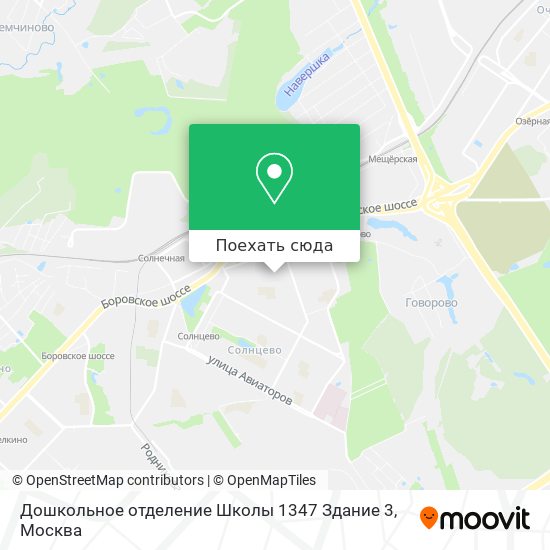 Карта Дошкольное отделение Школы 1347 Здание 3