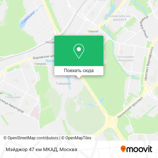 Карта Мэйджор 47 км МКАД
