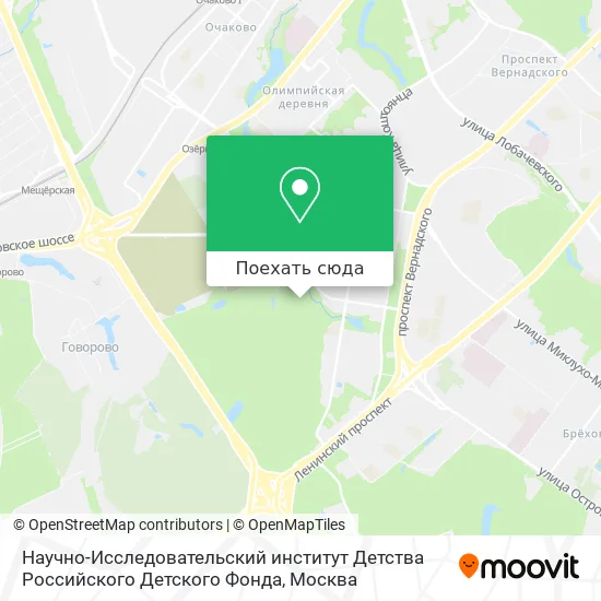 Карта Научно-Исследовательский институт Детства Российского Детского Фонда