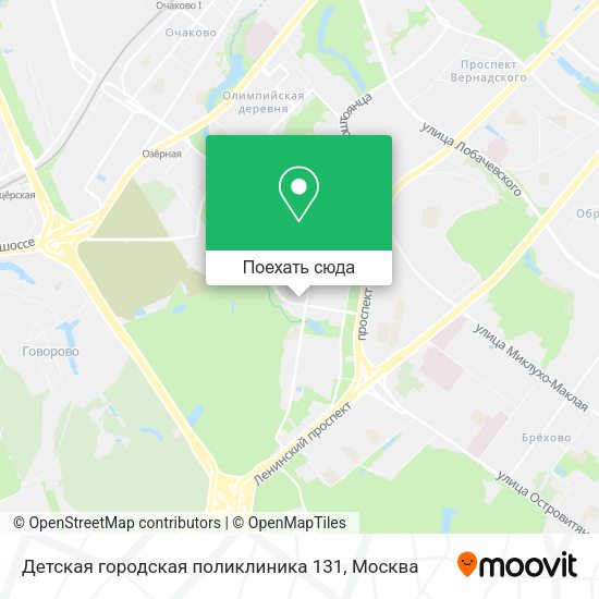 Карта Детская городская поликлиника 131