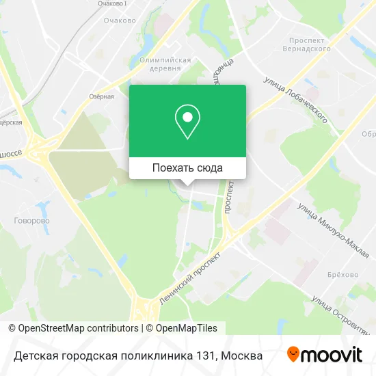 Карта Детская городская поликлиника 131