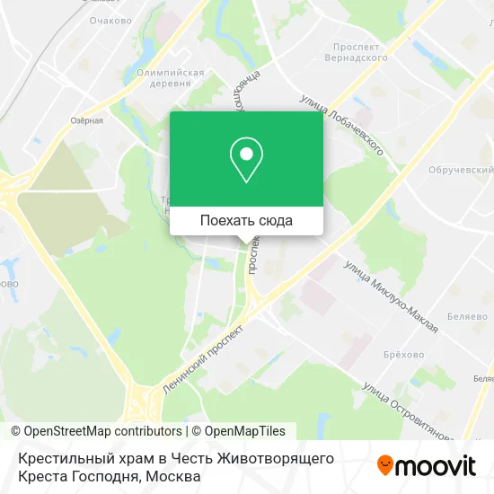 Карта Крестильный храм в Честь Животворящего Креста Господня